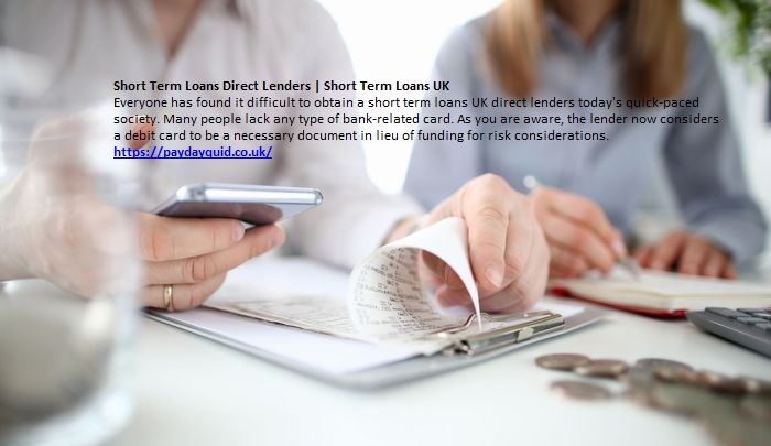 Short Term Loans Direct Lenders – Exclusive Cash Offer During the Financial Crisis