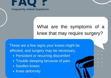 What are the symptoms of a knee that may require surgery?
