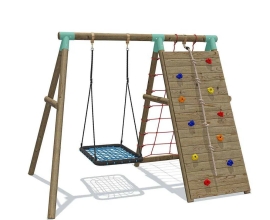 Wild Aussie 120cm Round Nest Swing Set – Premium Wooden Outdoor Playset