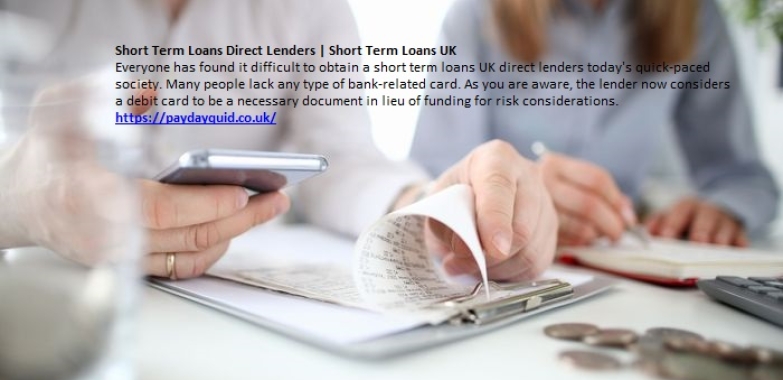 Short Term Loans Direct Lenders – Exclusive Cash Offer During the Financial Crisis